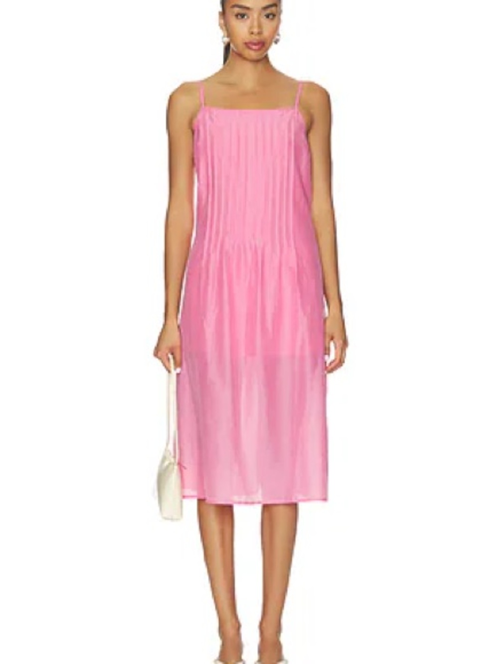 pistola Pink Spaghetti-Strap Midi Dress